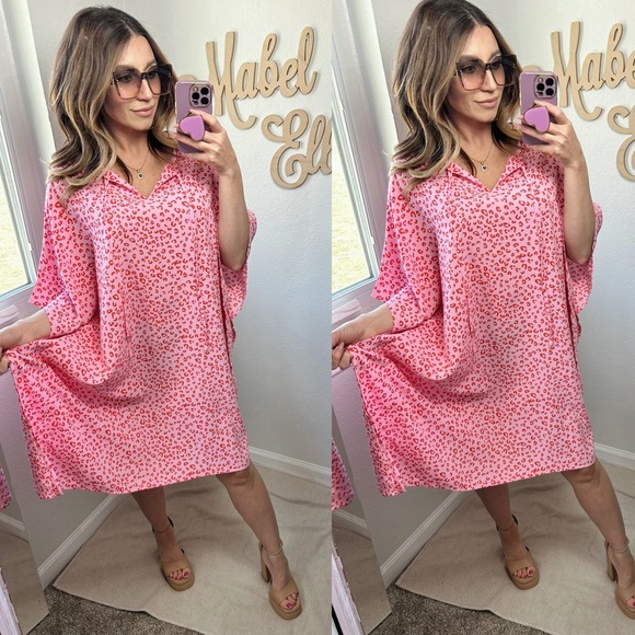 Fun girl summer pink leopard printed beach / bathing suit cover up size Large - Picture 5 of 5